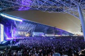 Crowd attending a concert 