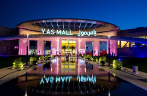 A nightview of illuminated Yas Mall