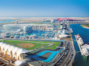 A stunning aerial view of Yas Marina